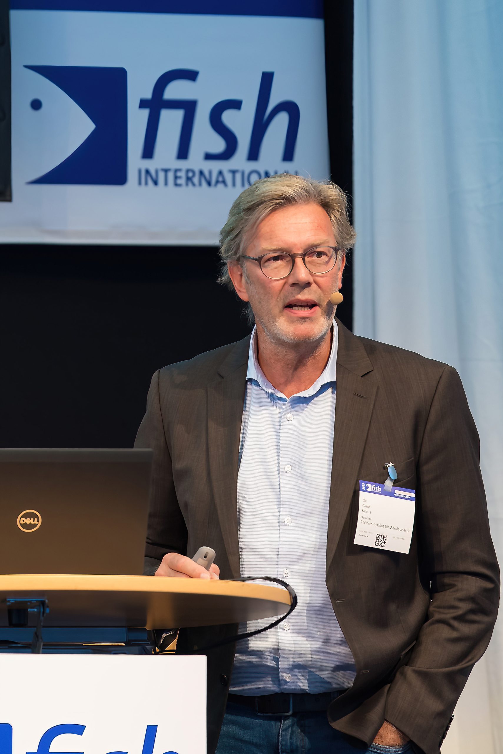 Dr. Gerd Kraus, Leiter des Thünen-Institutes für Seefischerei, auf der Auftaktveranstaltung der fish international. 