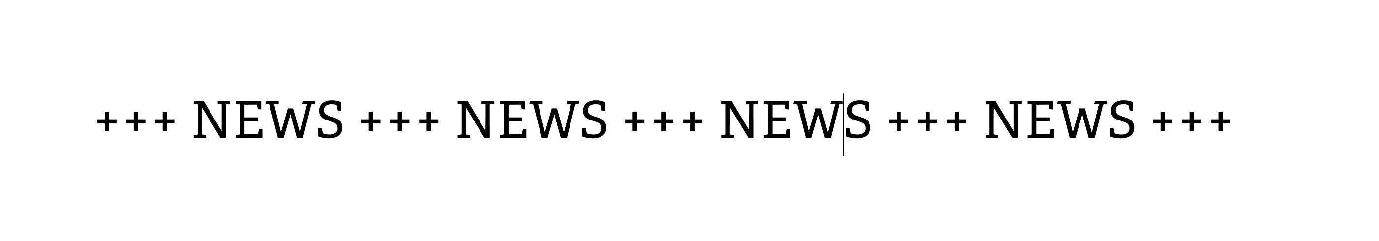 Schriftzug "news" wird im Stil eines Nachrichtentickers angezeigt.
