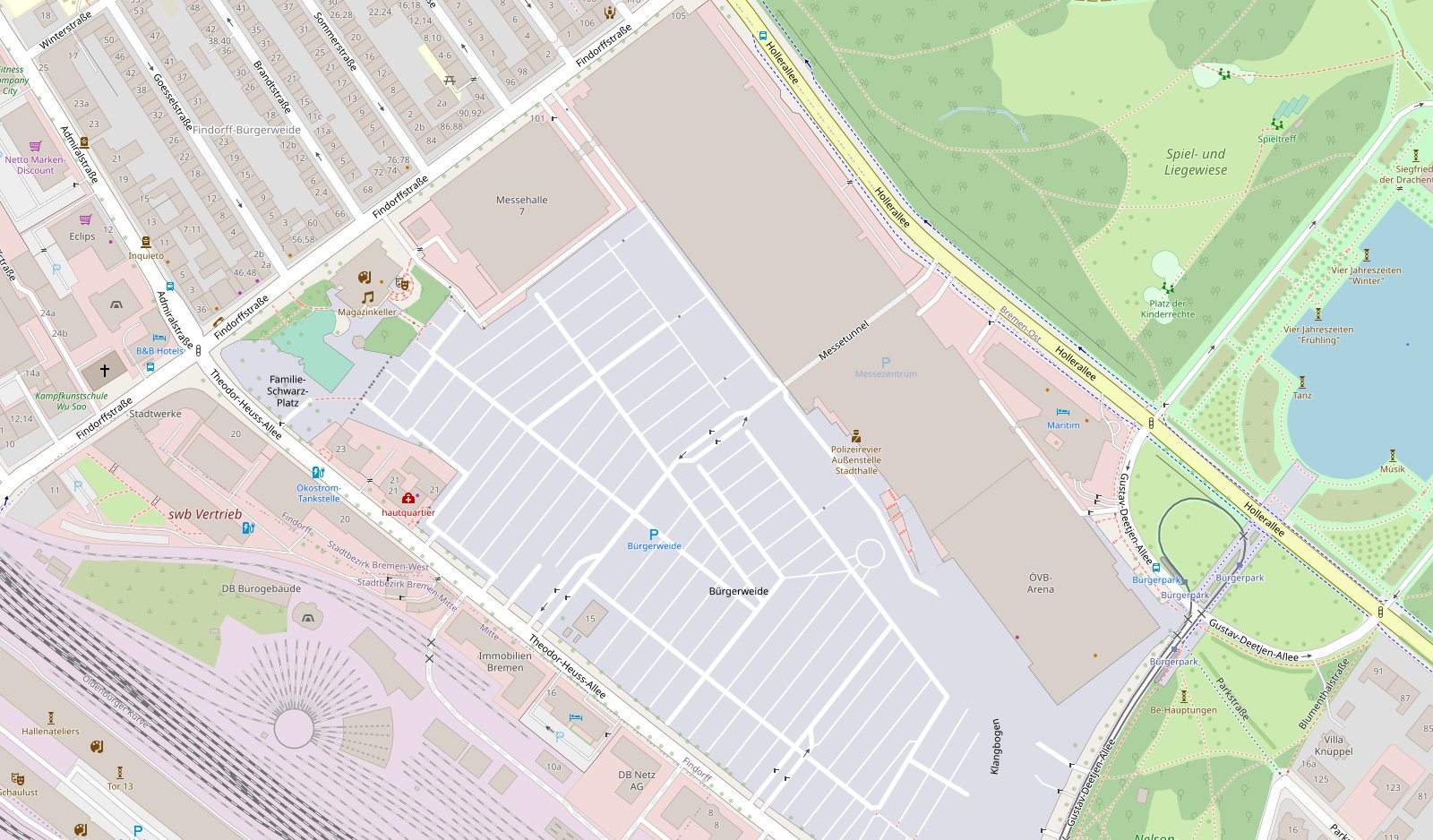 Karte des Bereiches der Messe Bremen